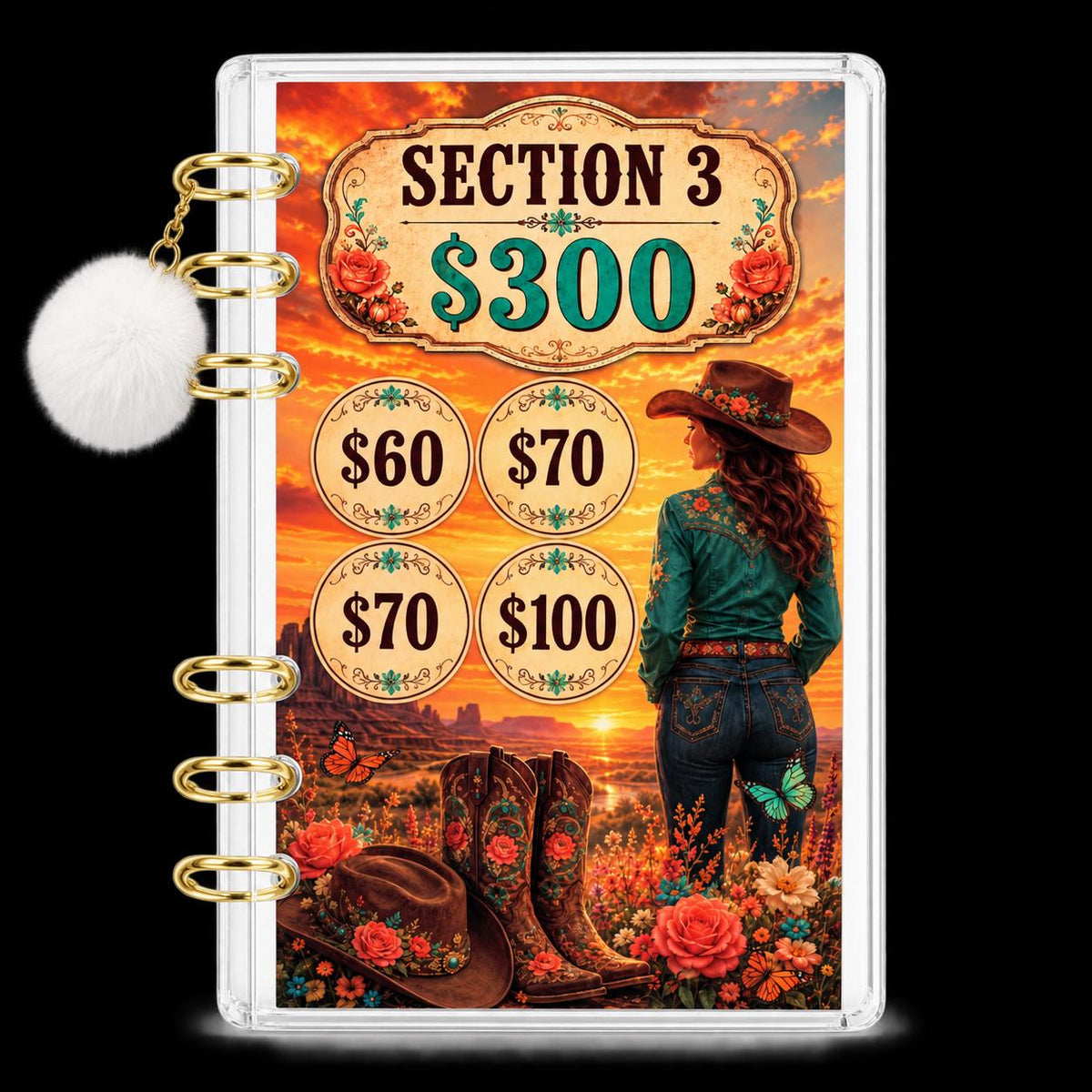 Cowgirl Savings Challenge Binder: 1K Goal