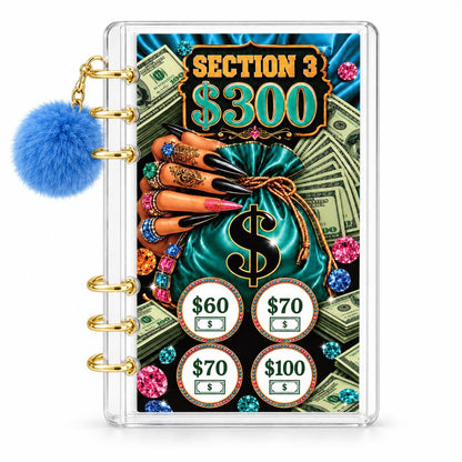 Cash 1K Savings Challenge A6 Acrylic Binder Budget Planner Set