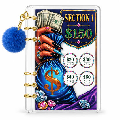 Cash 1K Savings Challenge A6 Acrylic Binder Budget Planner Set