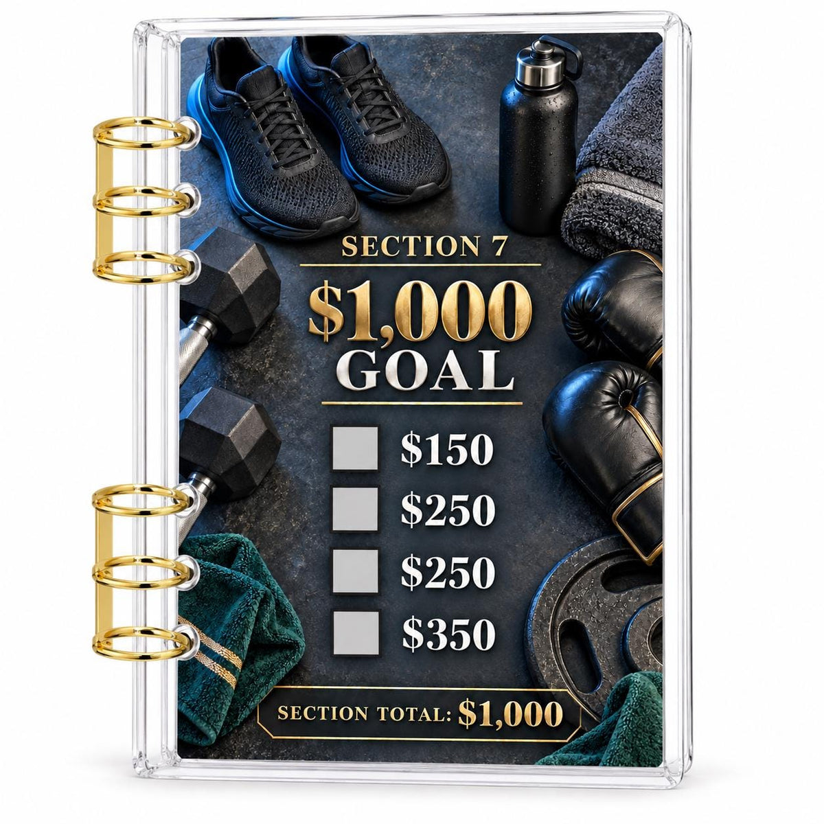 Mens 12000 Savings Challenge A6 Acrylic Binder Budget Planner Gift for Him