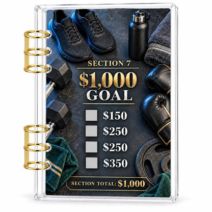 Mens 12000 Savings Challenge A6 Acrylic Binder Budget Planner Gift for Him