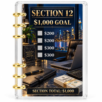 Mens 12000 Savings Challenge A6 Acrylic Binder Budget Planner Gift for Him