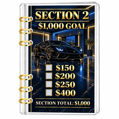 Mens 12000 Savings Challenge A6 Acrylic Binder Budget Planner Gift for Him