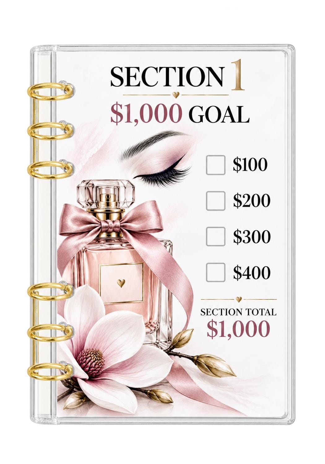 Magnolia 10K Savings Challenge A6 Acrylic Binder Budget Planner Bundl