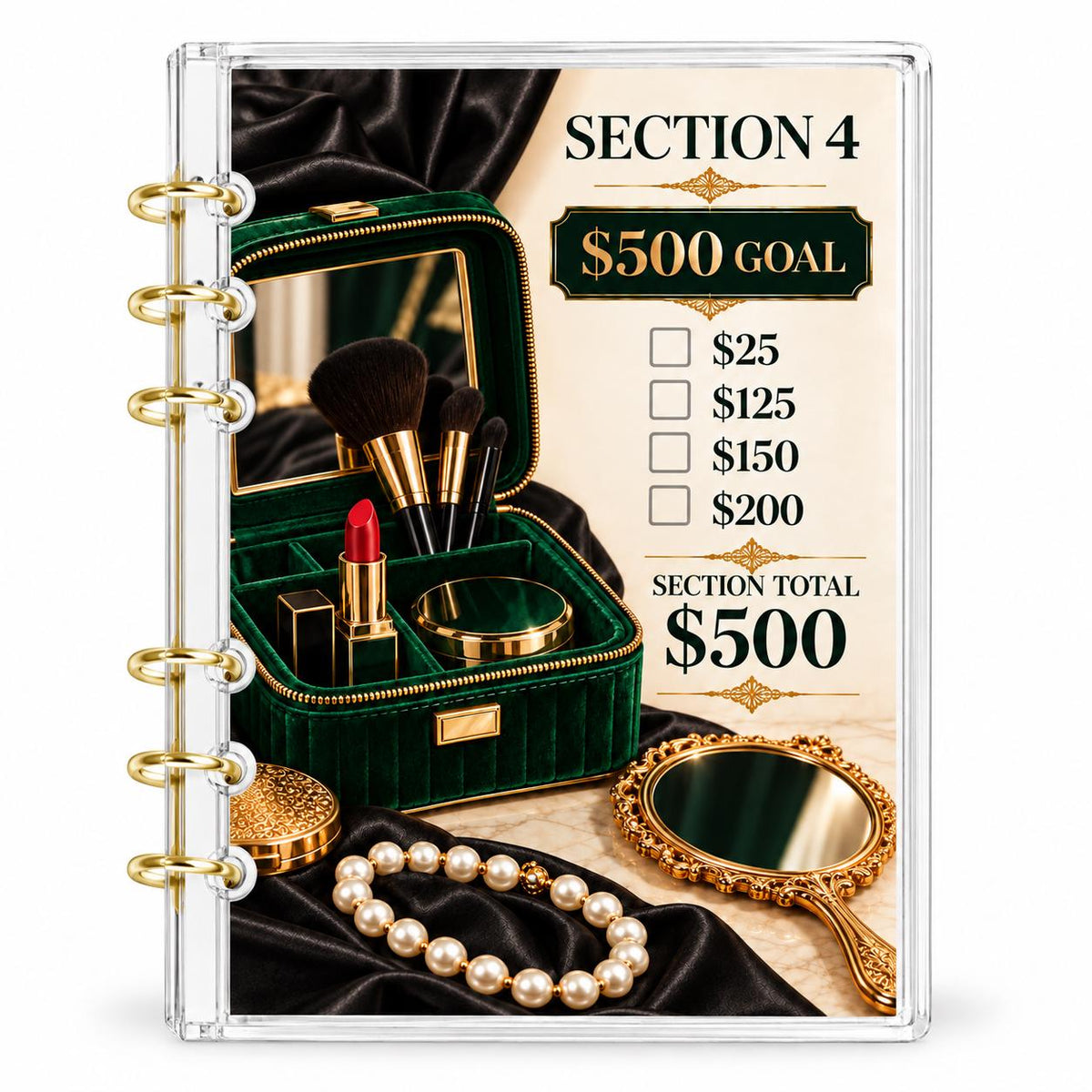Emerald Elegance 2K Savings Challenge A6 Clear Acrylic Binder Bundle
