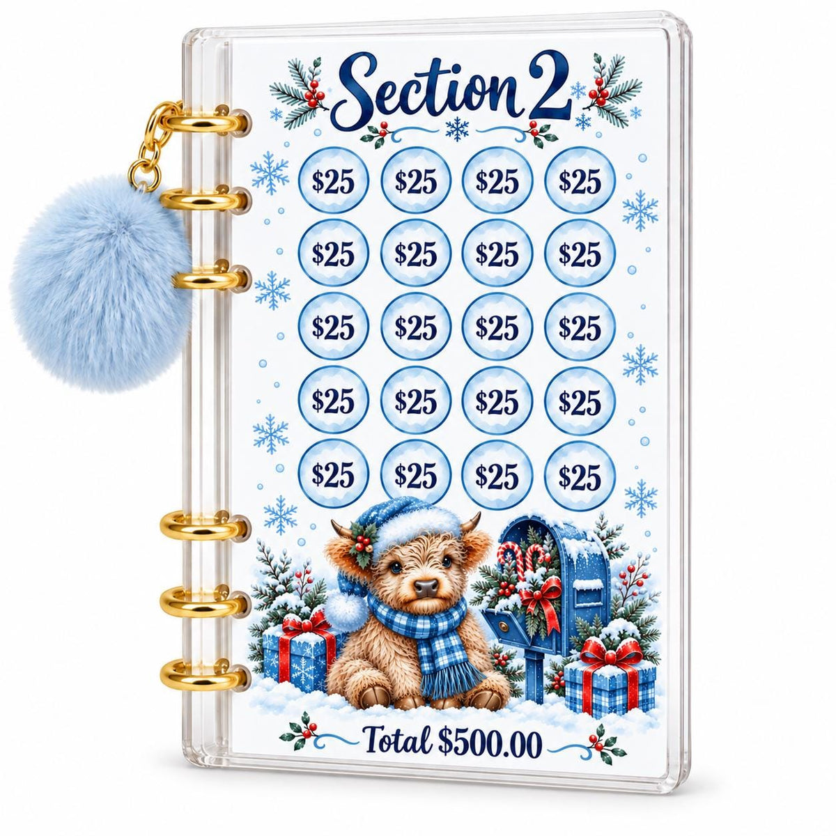 Highland Cow Savings Challenge Binder: 2500 Goal