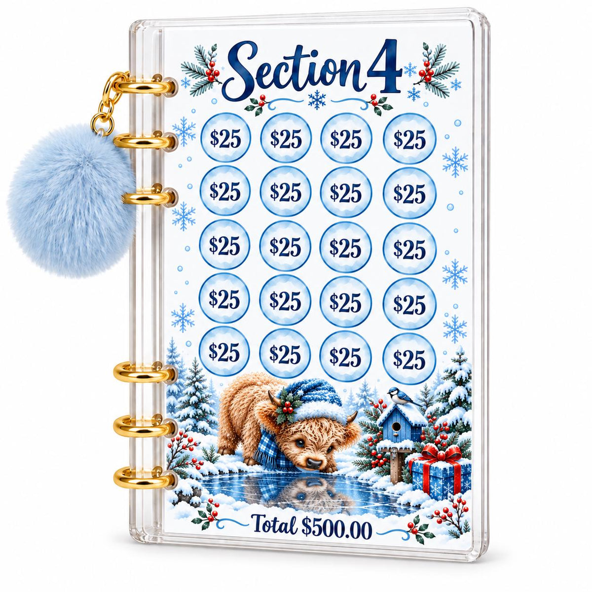 Highland Cow Savings Challenge Binder: 2500 Goal