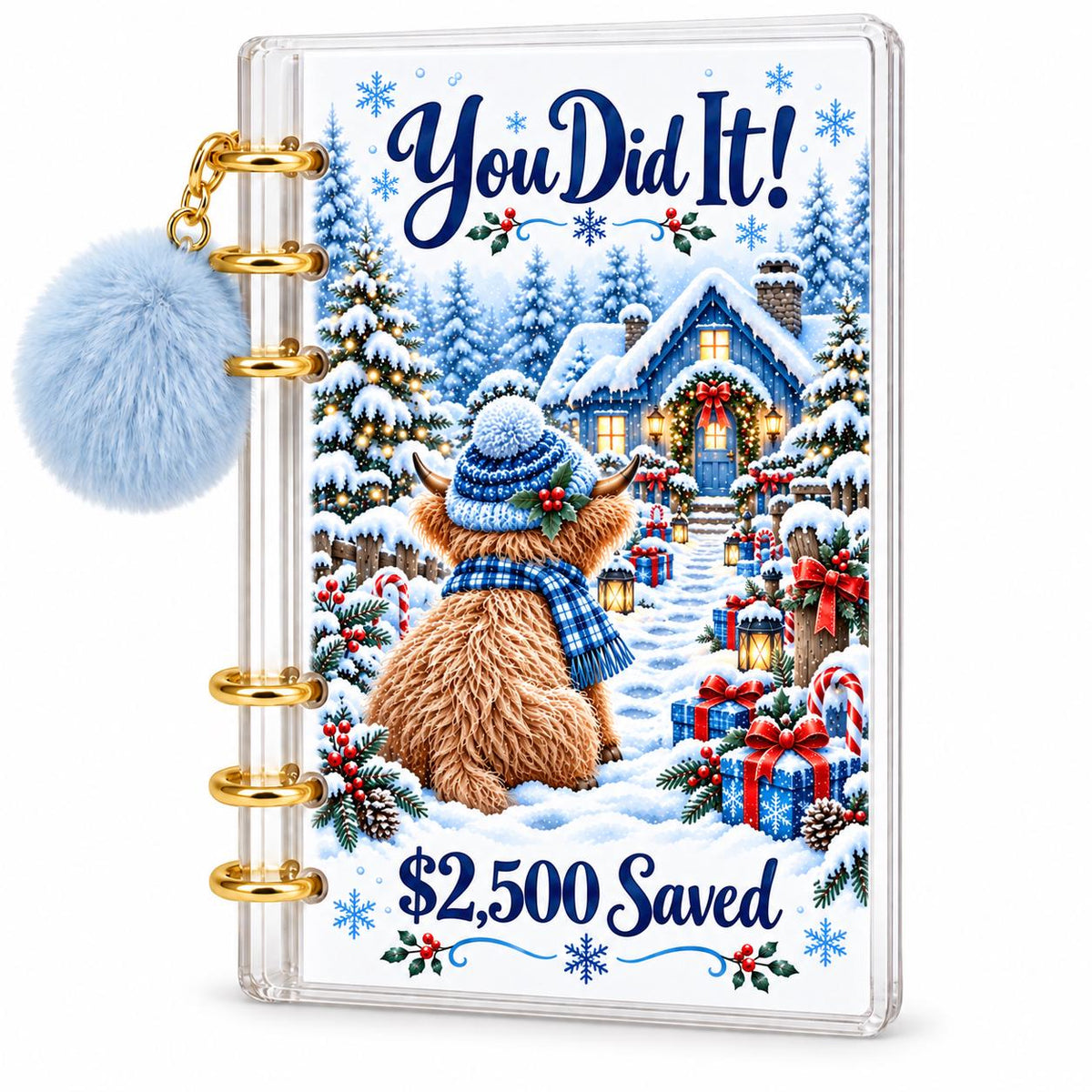 Highland Cow Savings Challenge Binder: 2500 Goal