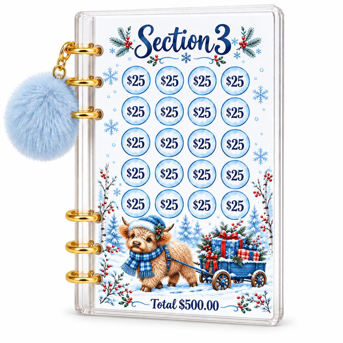 Highland Cow Savings Challenge Binder: 2500 Goal