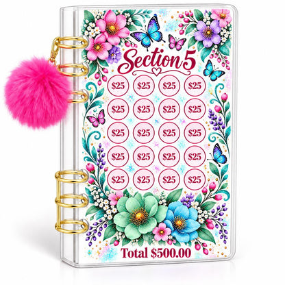 Floral Butterfly 2500 Savings Challenge A6 Binder Budget Bundle