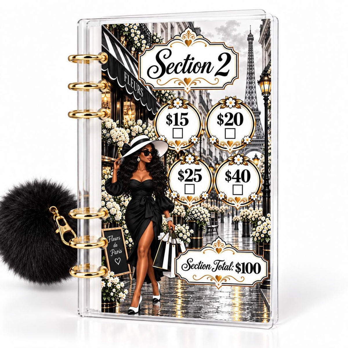 Uptown Paris 1K Savings Challenge A6 Cash Binder Bundle