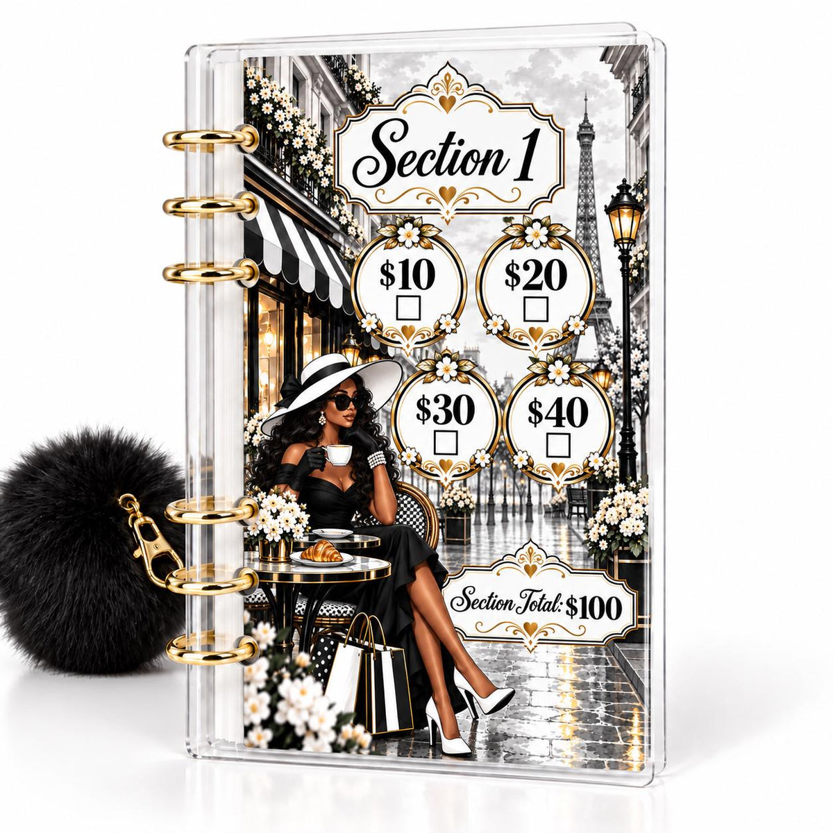 Uptown Paris 1K Savings Challenge A6 Cash Binder Bundle