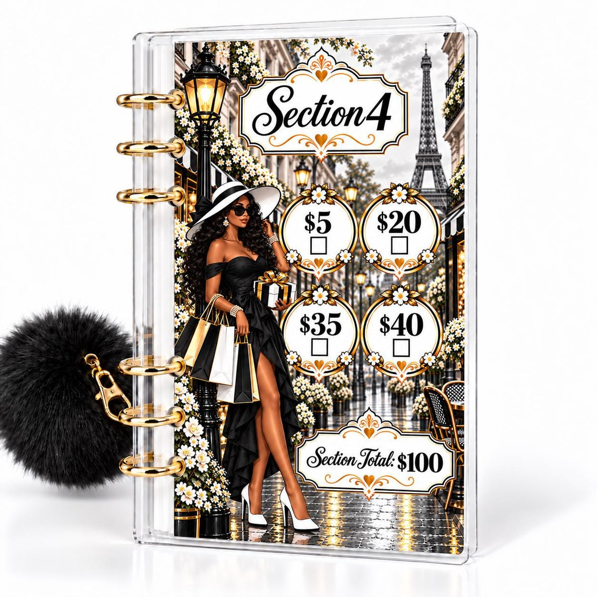Uptown Paris 1K Savings Challenge A6 Cash Binder Bundle