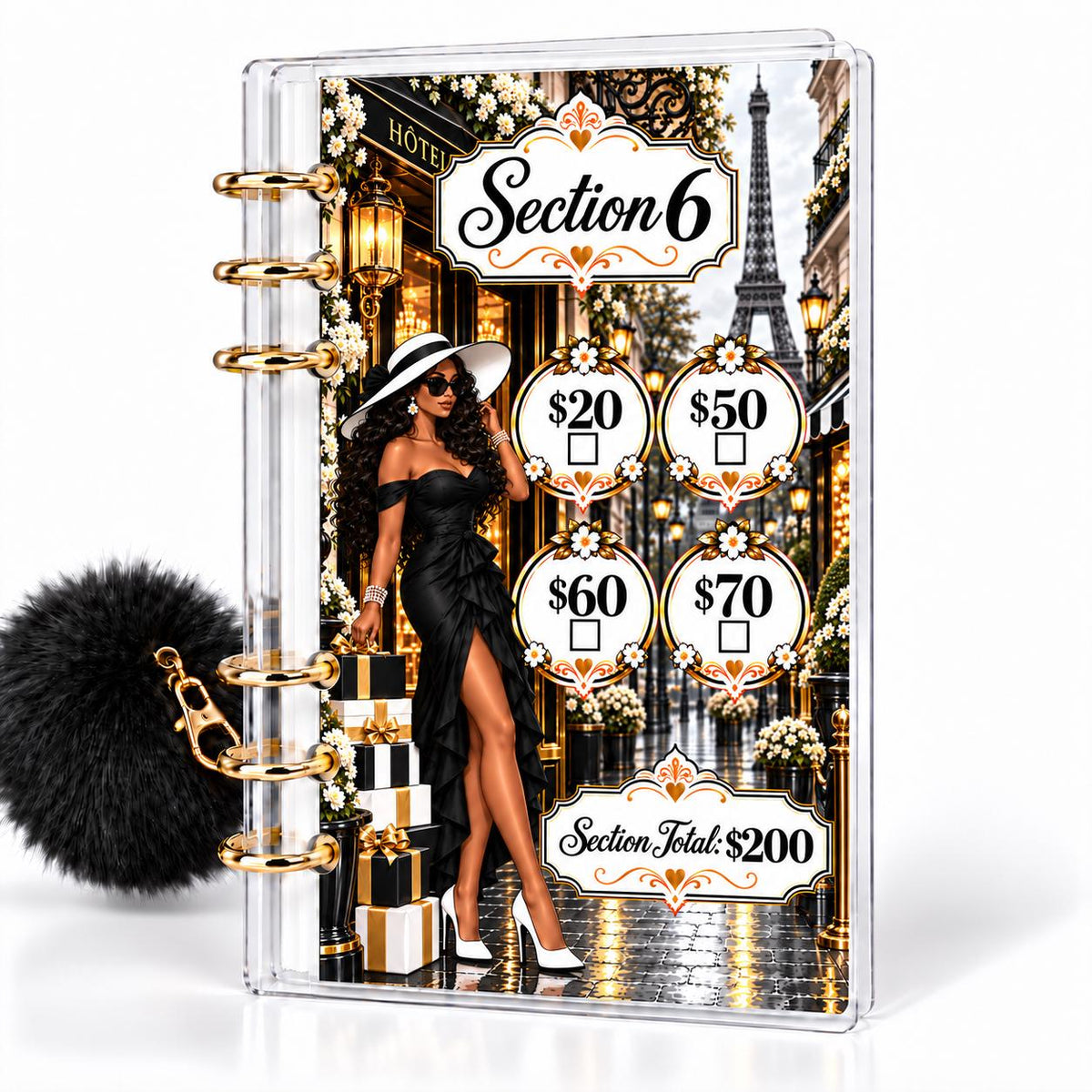 Uptown Paris 1K Savings Challenge A6 Cash Binder Bundle