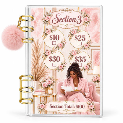 Uptown Blush 1K Savings Challenge A6 Acrylic Binder
