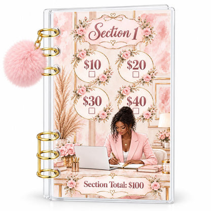 Uptown Blush 1K Savings Challenge A6 Acrylic Binder