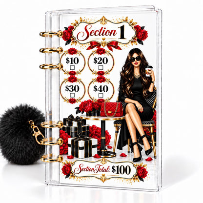 Red Luxe 1K Savings Challenge A6 Cash Binder Bundle