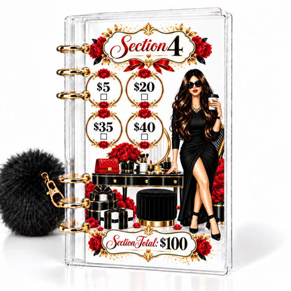 Red Luxe 1K Savings Challenge A6 Cash Binder Bundle