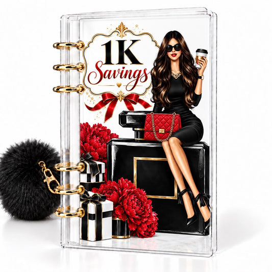 Red Luxe 1K Savings Challenge A6 Cash Binder Bundle