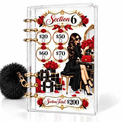 Red Luxe 1K Savings Challenge A6 Cash Binder Bundle