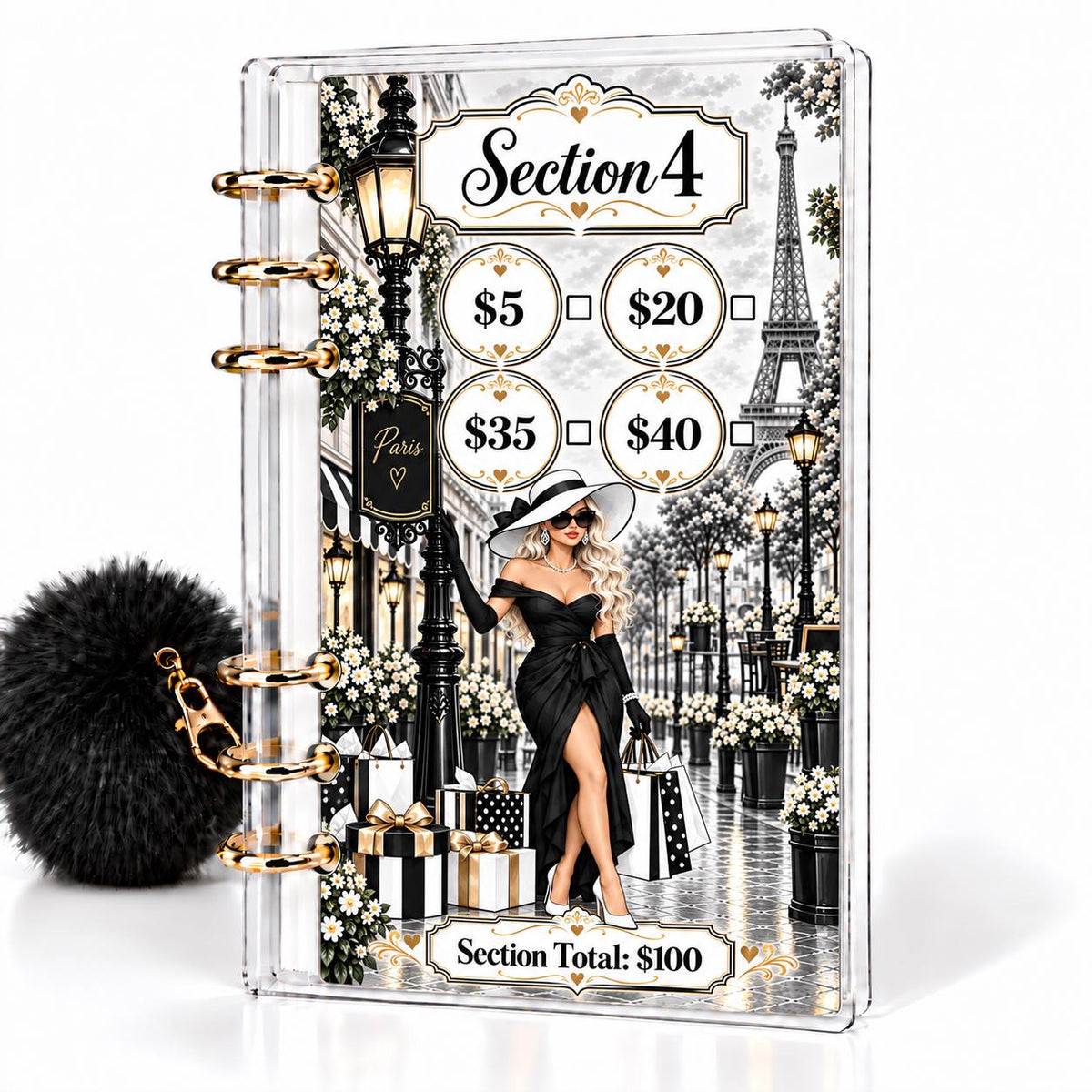 Parisian Chic 1K Savings Challenge A6 Cash Binder Bundle