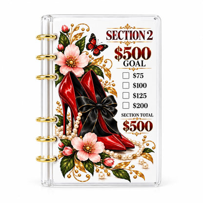 Rose Bloom 2000 Savings Challenge A6 Clear Budget Binder Cash