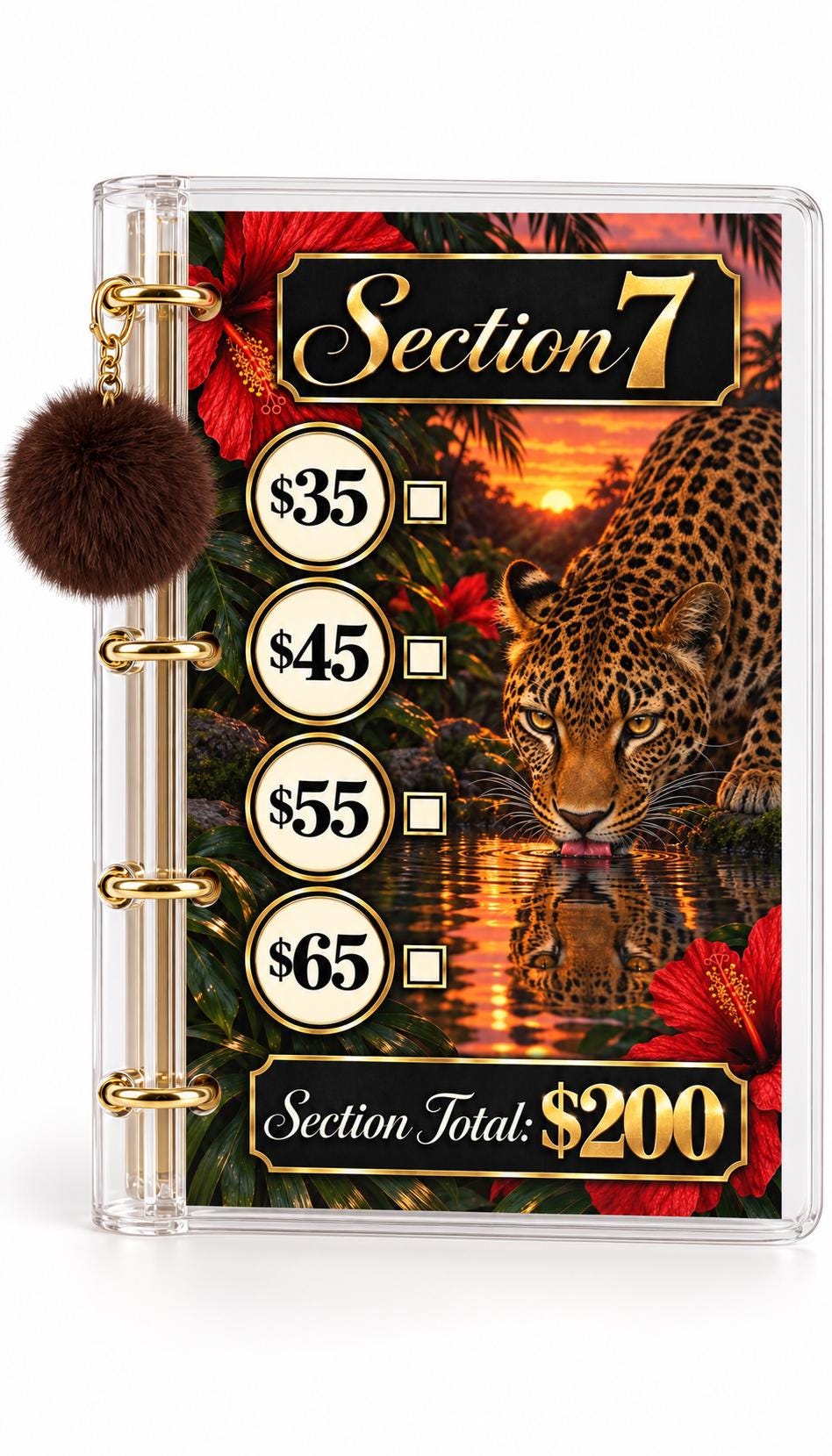 Fierce Luxe 1K Savings Challenge A6 Cash Binder Bundle