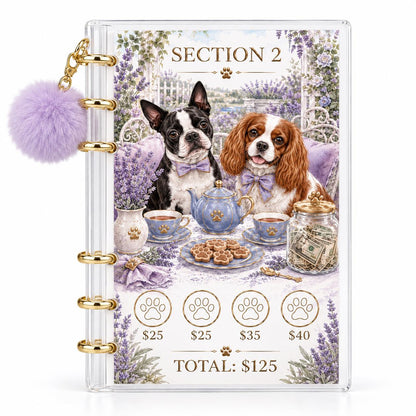 Dog 1K Savings Challenge Binder A6 Clear Acrylic Cash Budget Bundle