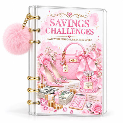 Pink Savings Challenge Cards | Cash Stuffing | A6 Budget Binder Inserts | Money Saving Tracker
