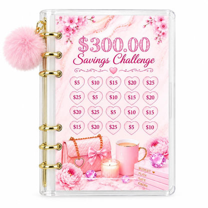 Pink Savings Challenge Cards | Cash Stuffing | A6 Budget Binder Inserts | Money Saving Tracker