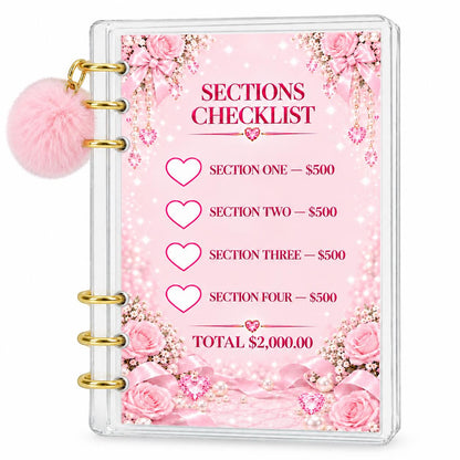 Pink Dreams 2000 Savings Challenge A6 Binder Budgeting Bundle