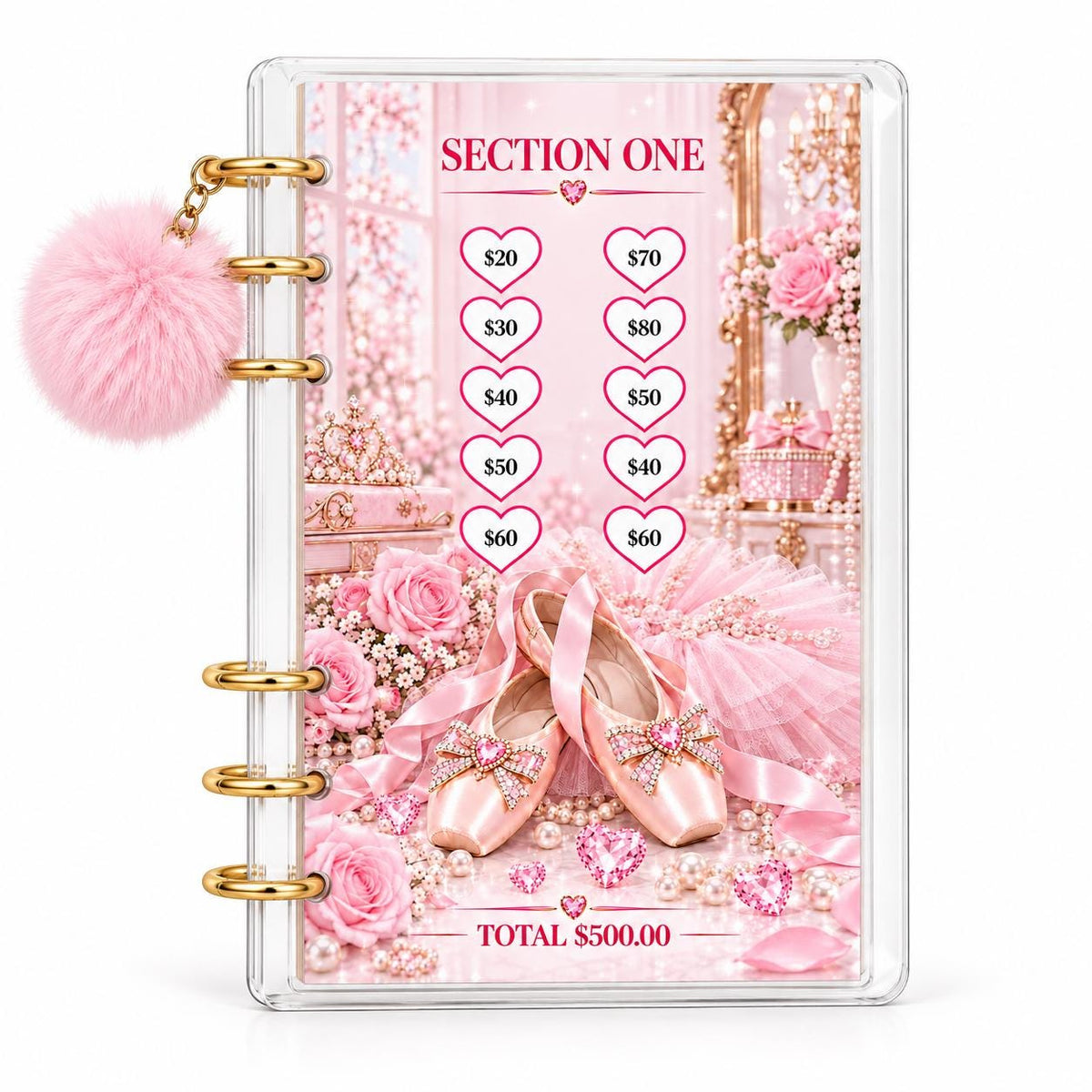 Pink Dreams 3000 Savings Challenge A6 Cash Binder Bundle