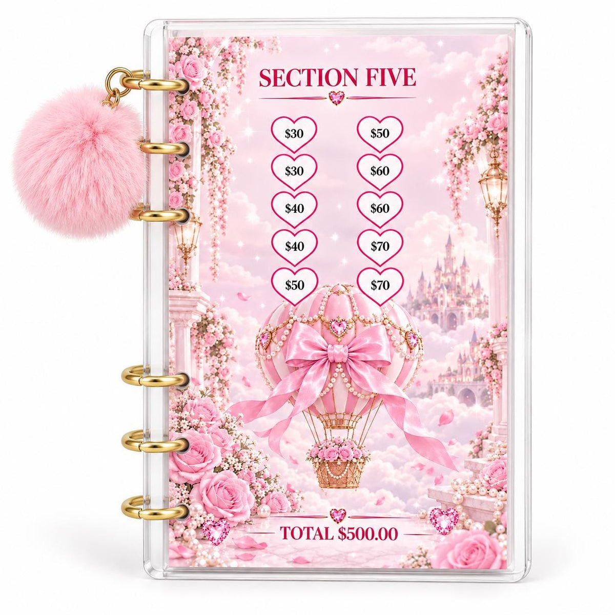 Pink Dreams 3000 Savings Challenge A6 Cash Binder Bundle