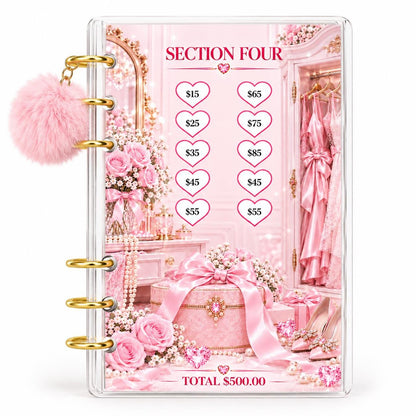 Pink Dreams 3000 Savings Challenge A6 Cash Binder Bundle