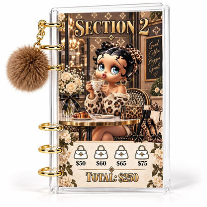 2K Savings Challenge A6 Acrylic Binder Leopard Glam Budgeting Set