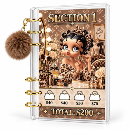2K Savings Challenge A6 Acrylic Binder Leopard Glam Budgeting Set
