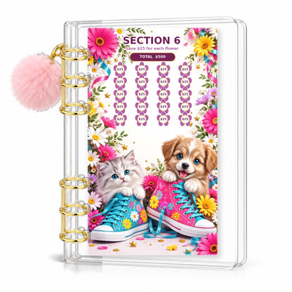 Kitten Puppy 3000 Savings Challenge A6 Binder Bundle