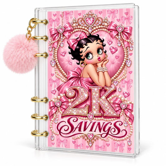 Pink Glam 2K Savings Challenge A6 Clear Acrylic Budget Binder