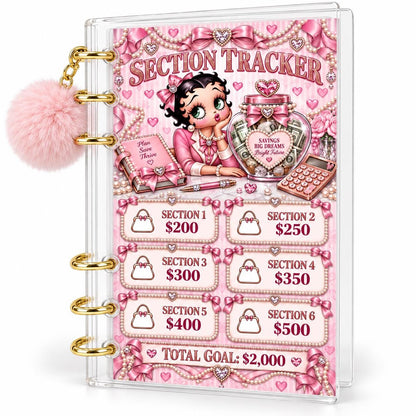 Pink Glam 2K Savings Challenge A6 Clear Acrylic Budget Binder