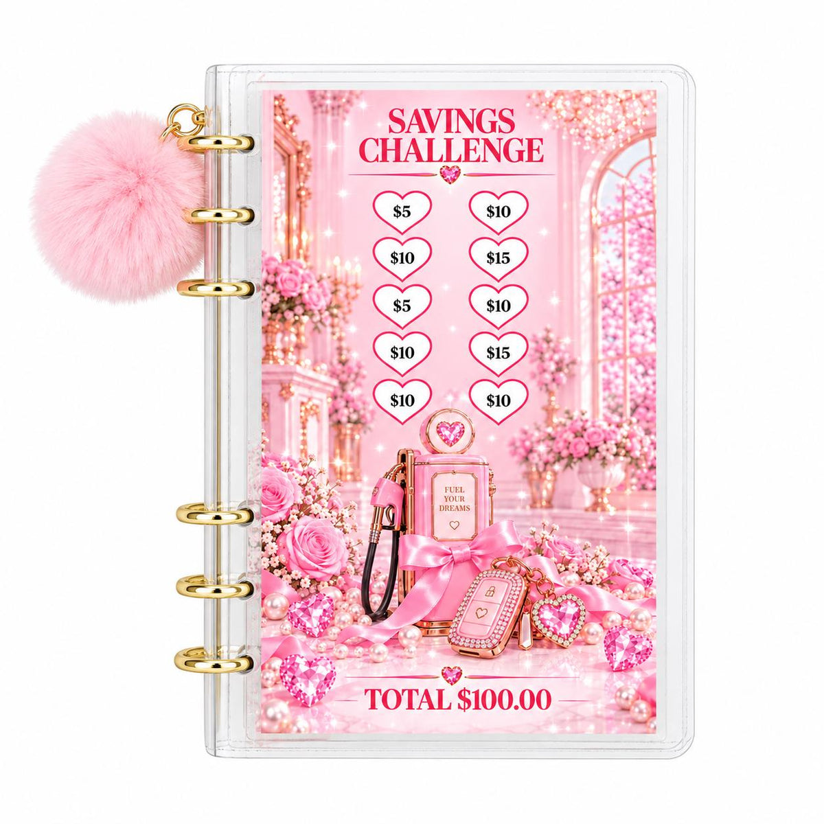 Low Budget Savings Challenge Bundle A6 Binder Pink Cash Budget Planner