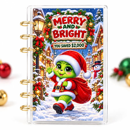 Green Christmas 2K Savings Challenge A6 Acrylic Budget Binder