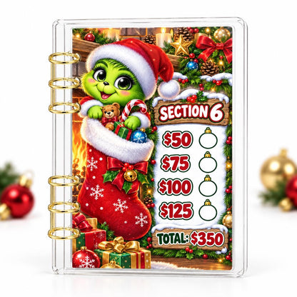 Green Christmas 2K Savings Challenge A6 Acrylic Budget Binder