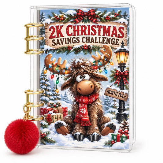 Moose Christmas 2K Savings Challenge A6 Acrylic Binder Budget Set