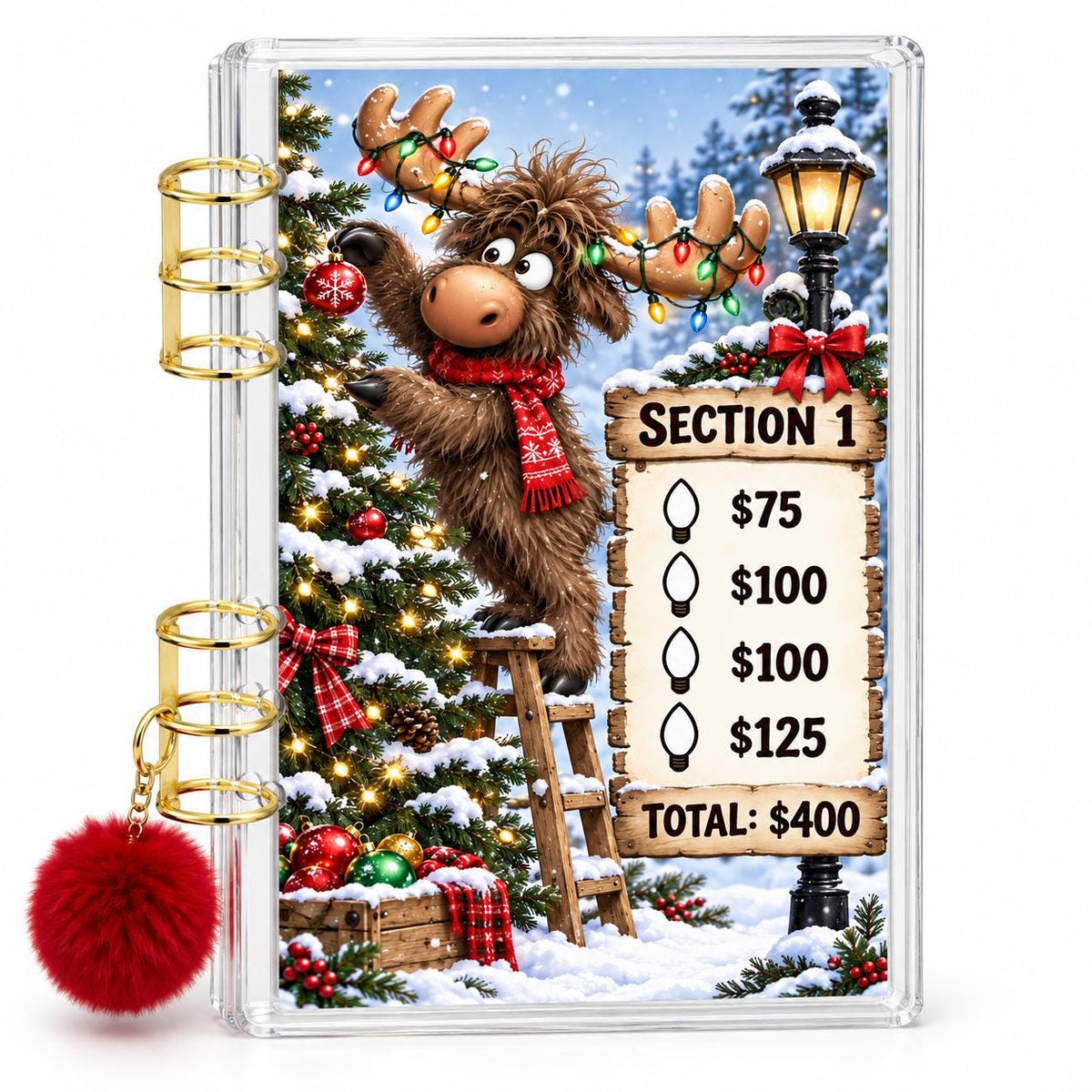 Moose Christmas 2K Savings Challenge A6 Acrylic Binder Budget Set