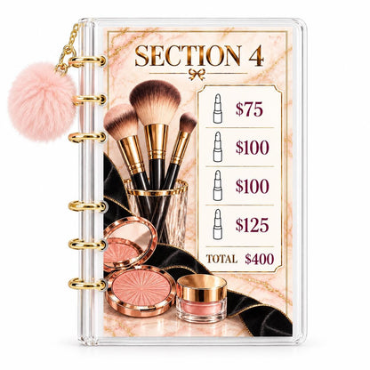 Pink Gold Makeup 2K Savings Challenge A6 Acrylic Binder Budget Bundle