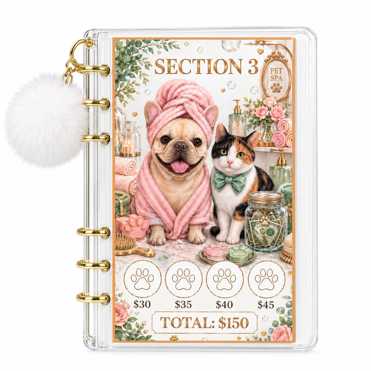 Dog Cat Savings Challenge Binder Bundle: 1K Goal