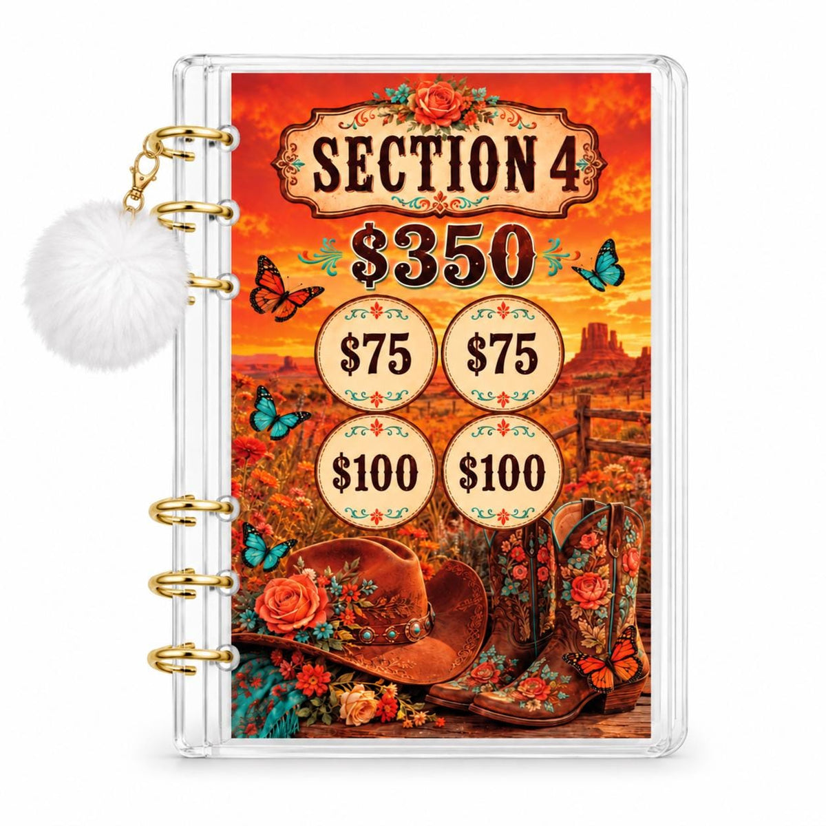 Cowgirl Savings Challenge Binder: 1K Goal