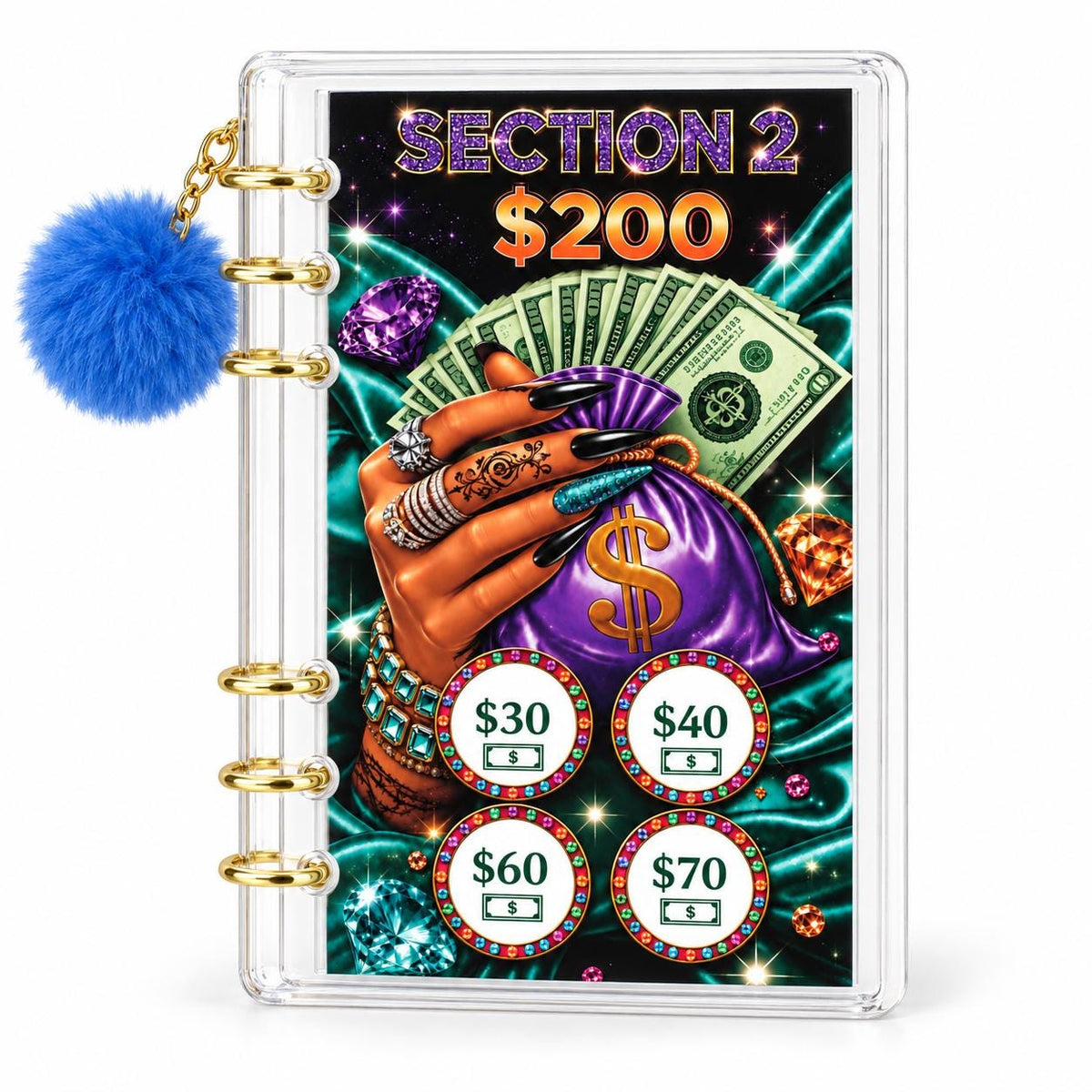 Cash 1K Savings Challenge A6 Acrylic Binder Budget Planner Set