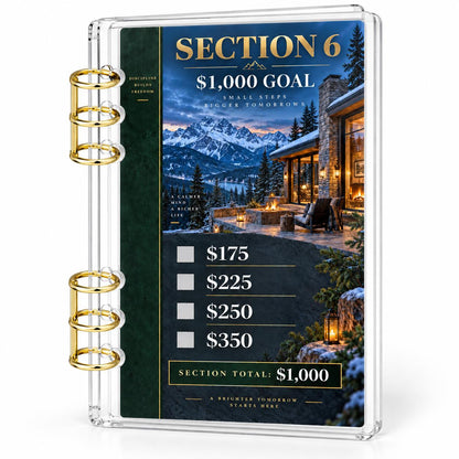 Mens 12000 Savings Challenge A6 Acrylic Binder Budget Planner Gift for Him