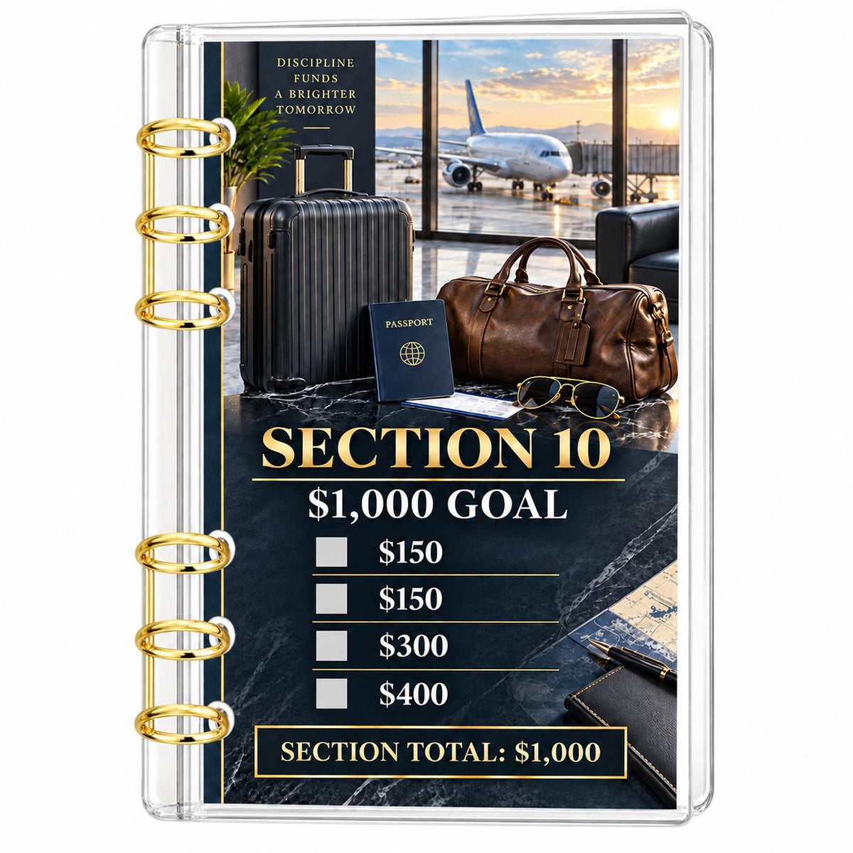Mens 12000 Savings Challenge A6 Acrylic Binder Budget Planner Gift for Him